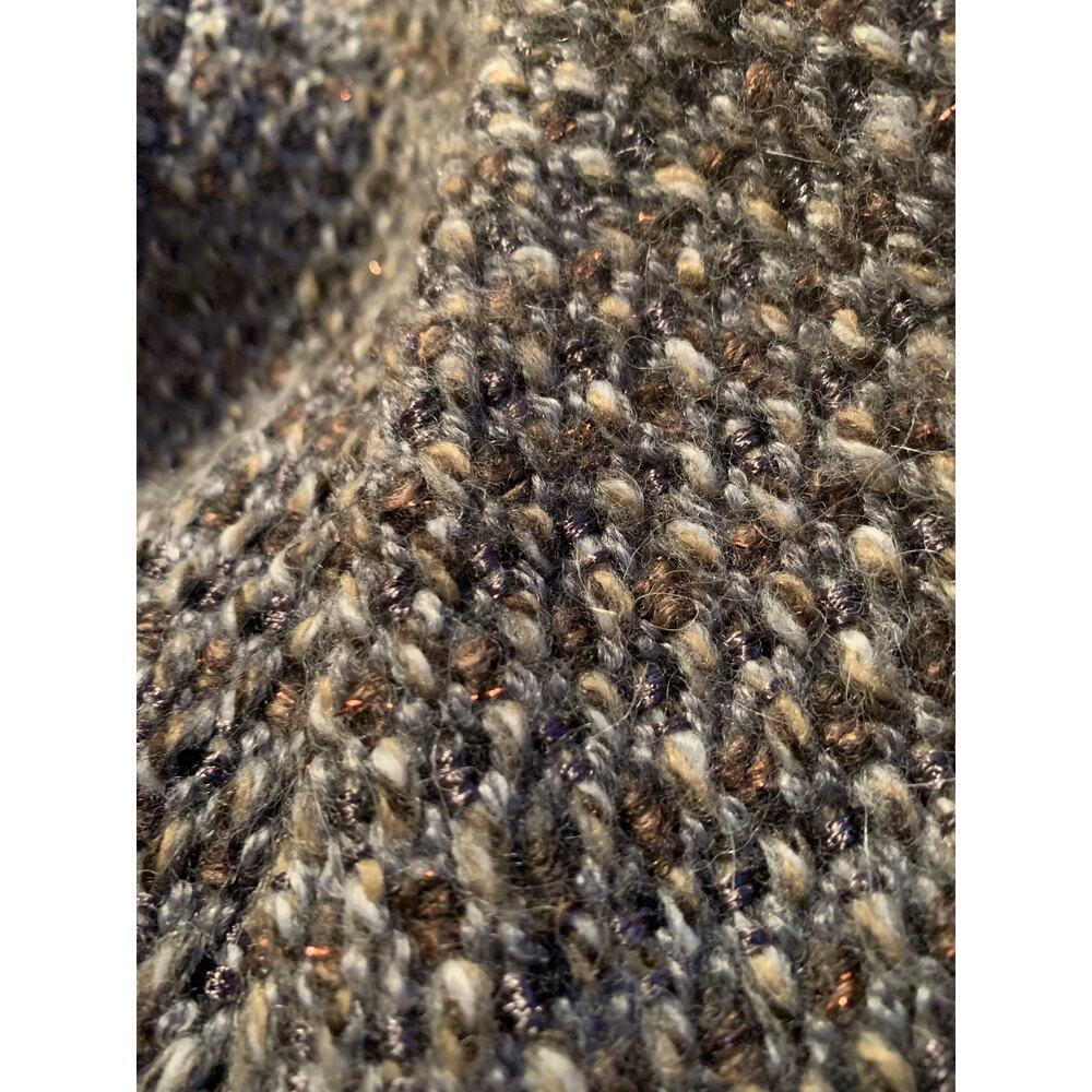 J.Crew Wool Blend Tweed Jacket | Size 10 | Brown Black Metallic | 4-Pocket Zip - Picture 4 of 8